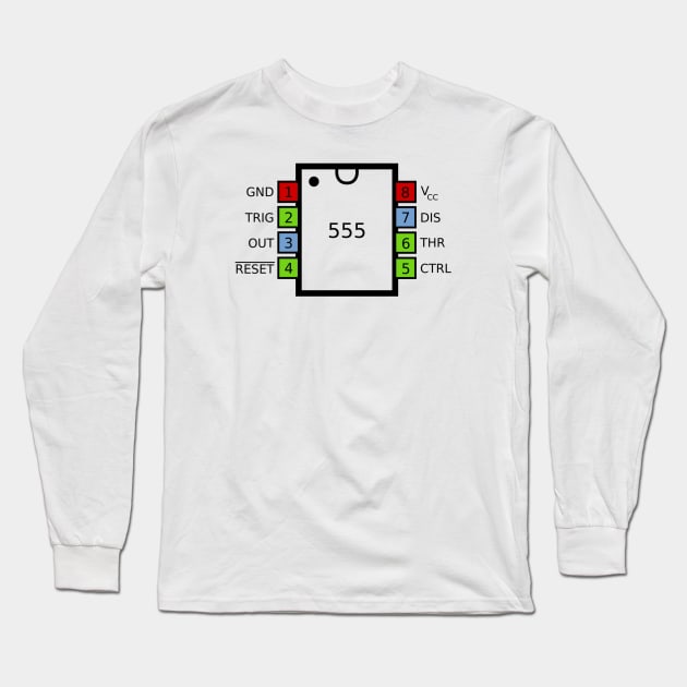 555 Timer IC Long Sleeve T-Shirt by AlternativeEye